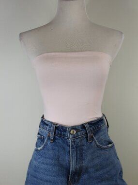 Brandy Melville Strapless Tube Top Stretch Knit Bandeau Basic Fitted Summer